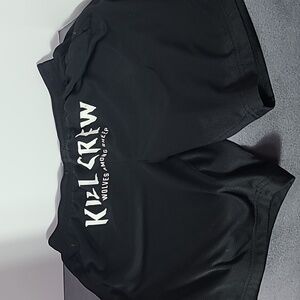 Kill Crew Black Athletic Shorts with White Logo